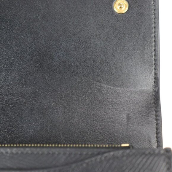 Celine Large Flap Wallet Bifold Wallet 10 B563 bel Calf Leather Black - Picture 6 of 10